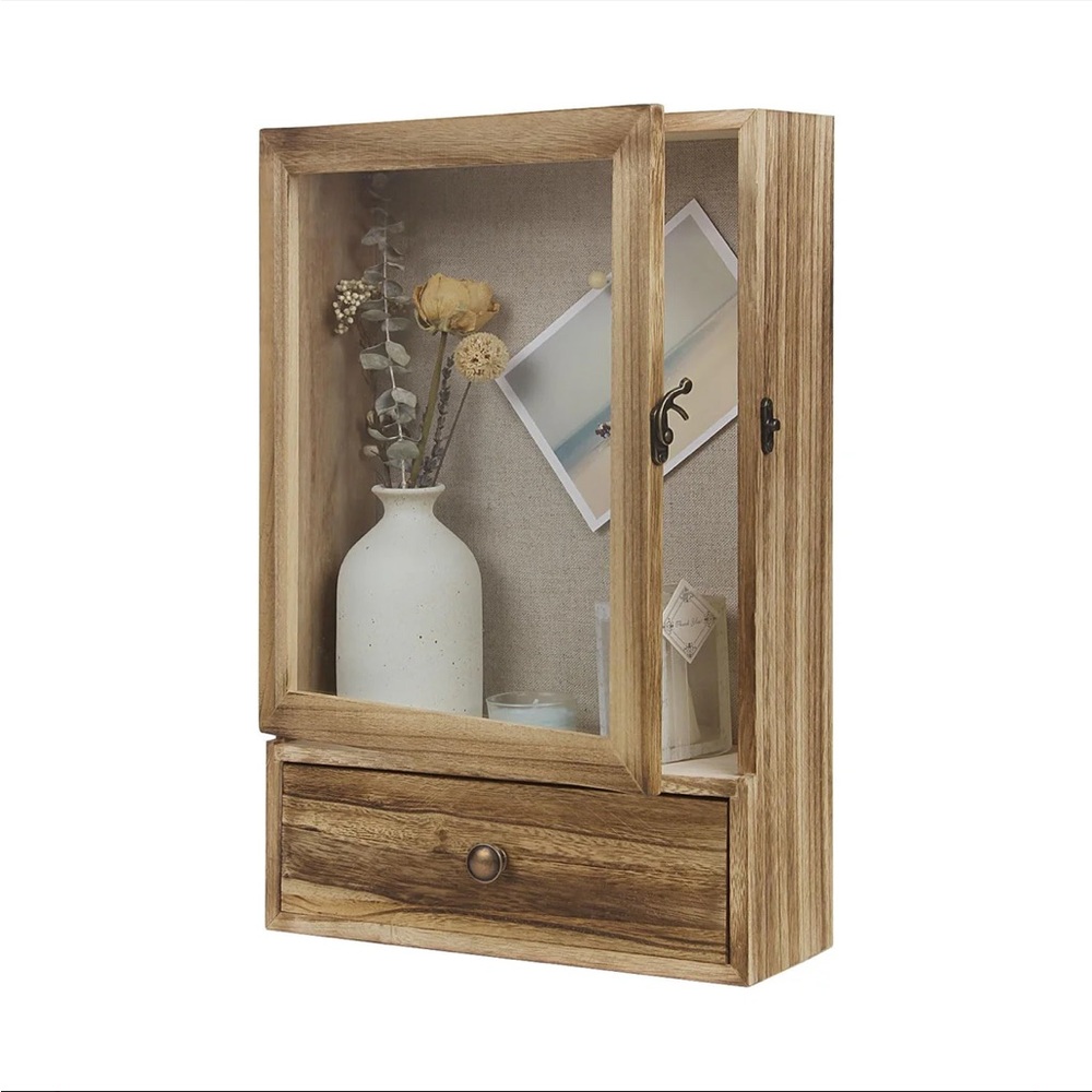 Wooden Display Cabinet with Glass Door
